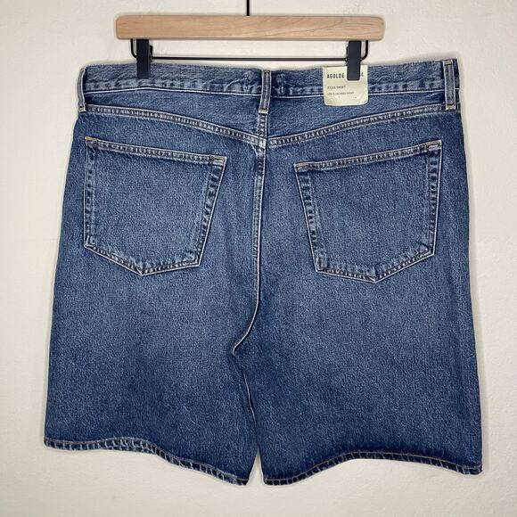 NEW AGOLDE Risha Low-rise Denim Bermuda Shorts in Alter Button Fly - Size 34 - Picture 7 of 9
